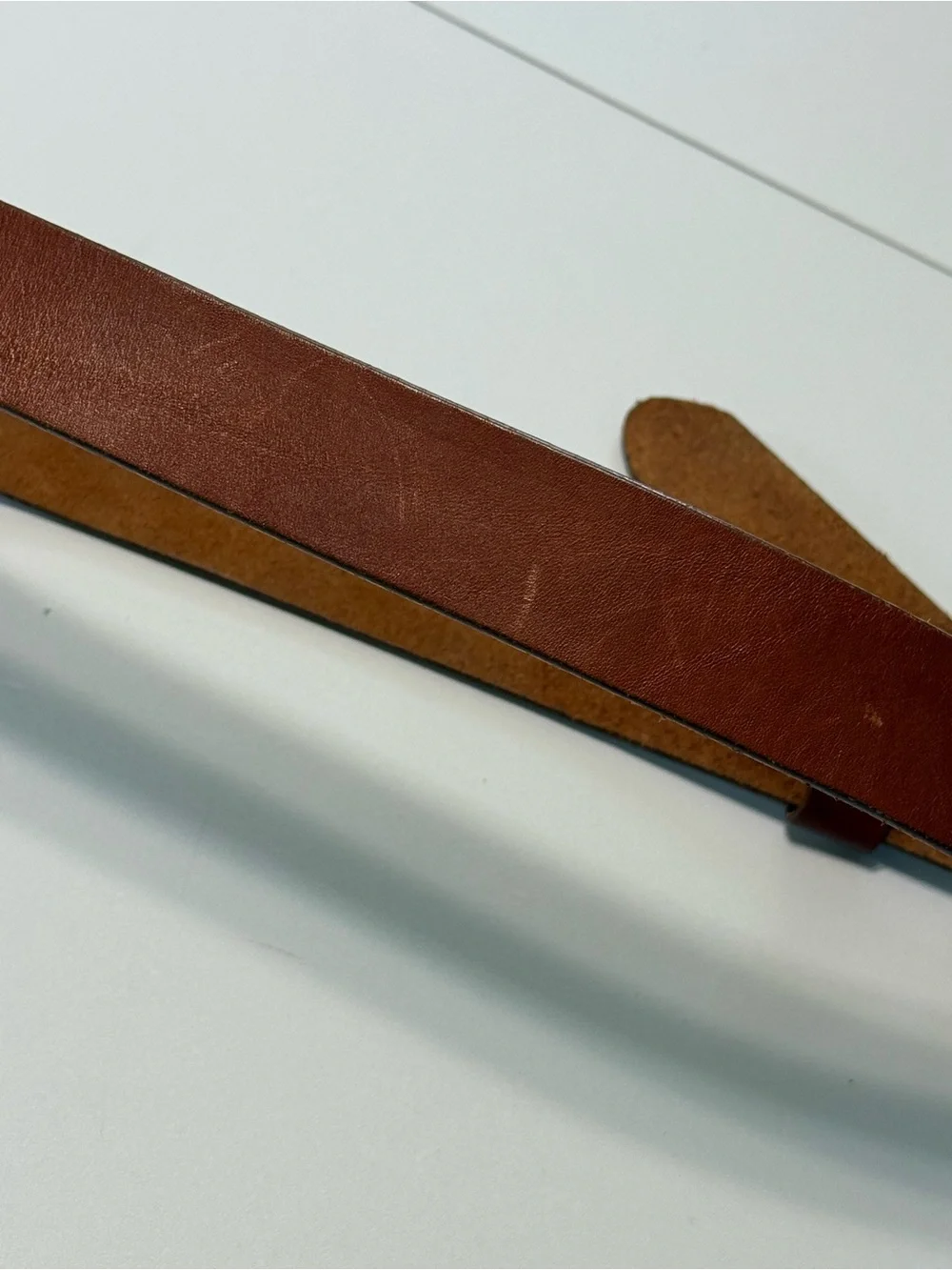 J.Crew Genuine Leather Belt Size 36 Brown Cognac Brass Buckle Classic Casual